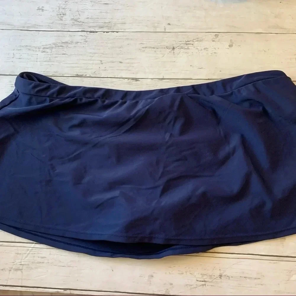 Adidas Swimsuit Skirt Bikini Bottom Navy Neon Size 16